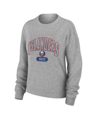 Women's 2-Piece Heather Gray New York Islanders Knit Long Sleeve Tri-Blend T-Shirt and Pants Sleep Set