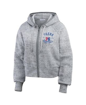 Women's Heather Gray Philadelphia 76ers Speckled Radiator Full-Zip Hoodie
