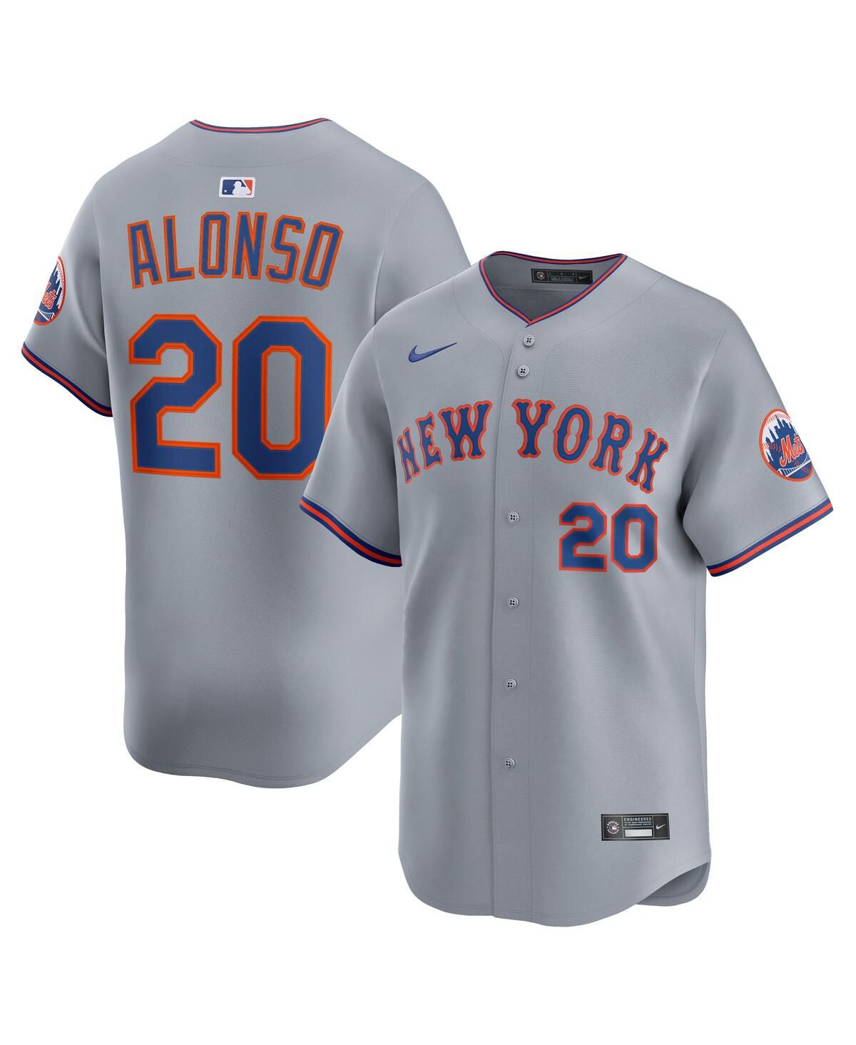 Мужская футболка Pete Alonso Gray New York Mets Road Limited от Пита Алонсо