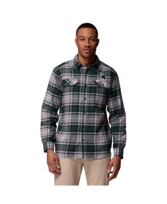 Columbia - Men's Green Michigan State Spartans Flare Gun Omni-Wick Flannel Long Sleeve Button-Up Shirt