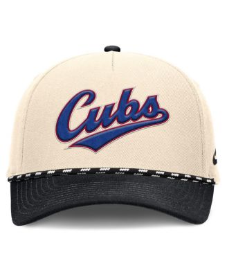Men's Natural/Black Chicago Cubs Cooperstown Collection Rise Adjustable Hat