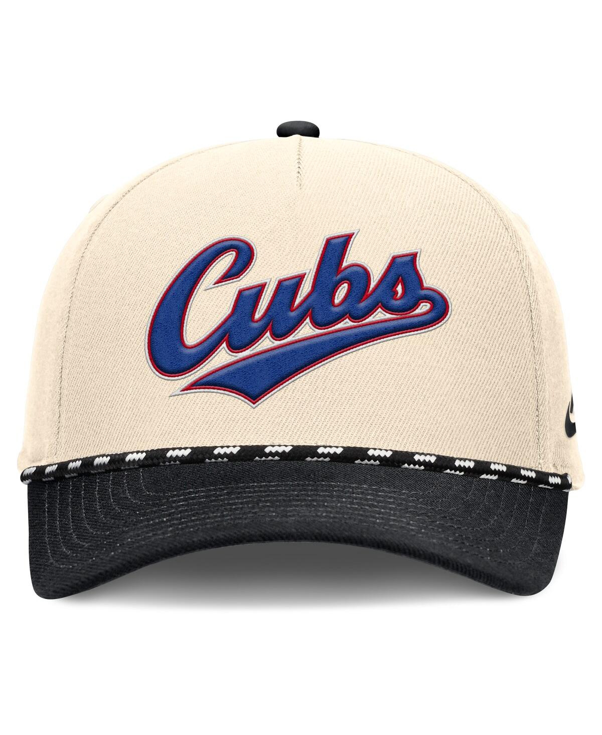 Nike Men's Natural/Black Chicago Cubs Cooperstown Collection Rise Adjustable Hat