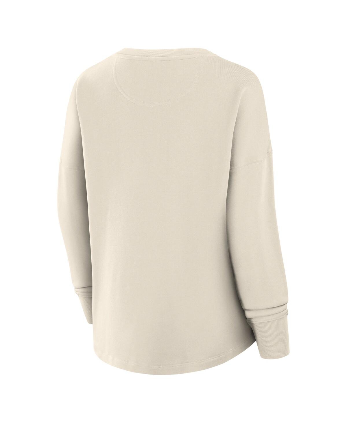 Fanatics Women's Cream Nashville Predators Oversized Slice Pullover Sweatshirt