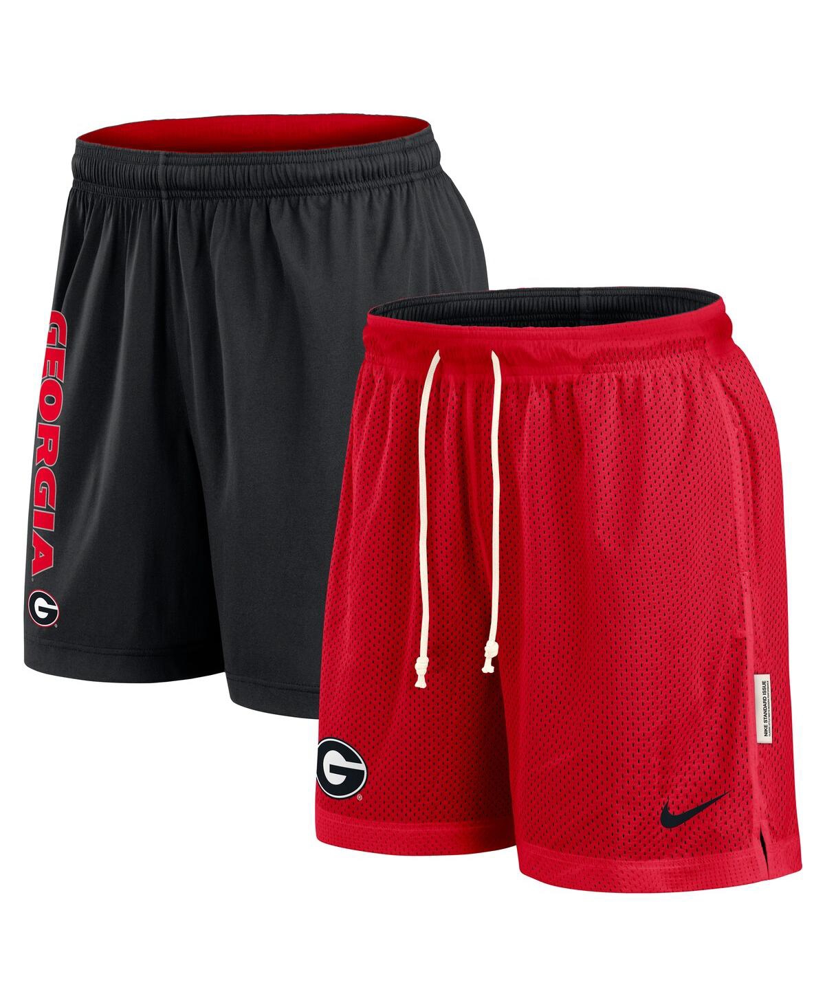 Nike Men's Red/Black Georgia Bulldogs Courtside Standard Issue Dri-fit Reversible Shorts
