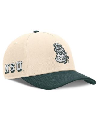 Nike - Men's Natural/Green Michigan State Spartans Academic Rise Dri-FIT Adjustable Hat
