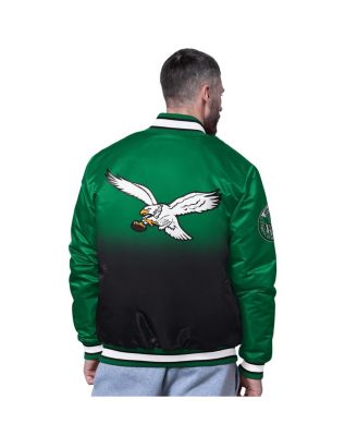 Men's Kelly Green Philadelphia Eagles Retro Pass Rush Varsity Full-Snap Jacket
