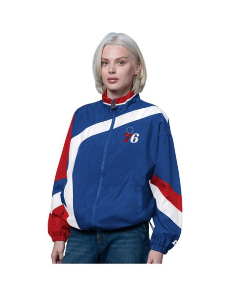 Женские куртки Starter Women's Blue/Red Philadelphia 76ers 1st Quarter Full-Zip Jacket