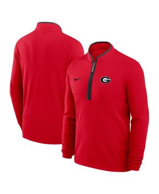 Nike - Men's Red Georgia Bulldogs Courtside Victory Dri-FIT Half-Zip Pullover Hoodie