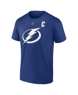 Men's Victor Hedman Blue Tampa Bay Lightning Authentic Stack Name Number T-Shirt