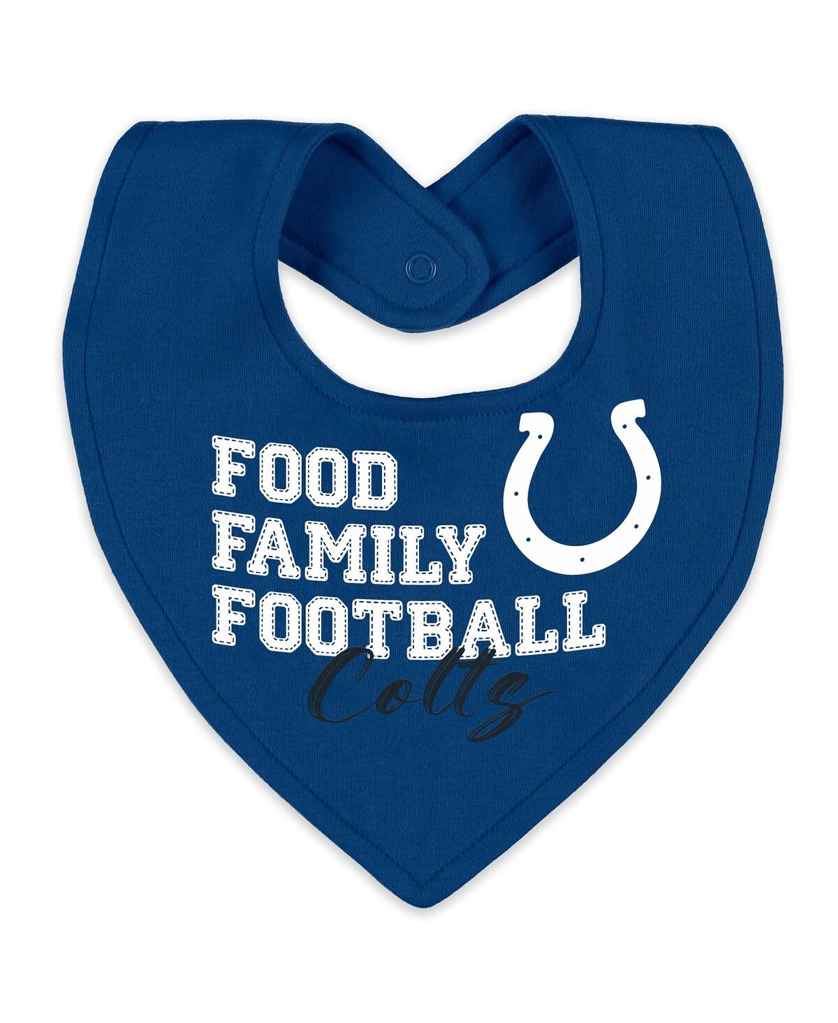 Wear by Erin Andrews Baby Boys and Girls Newborn 2-Piece Indianapolis Colts Sleep Play Full-Zip Sleeper Bib Set