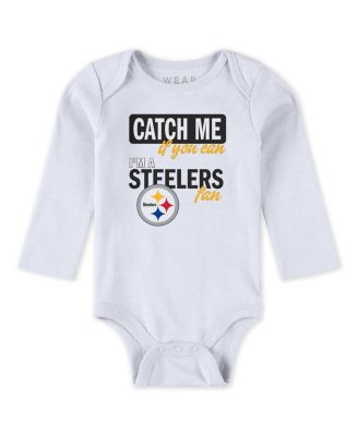Baby Boys and Girls Newborn 3-Piece Pittsburgh Steelers Turn Me Around Bodysuits and Pant Set