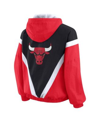 Women's Black/Red Chicago Bulls Color Block Full-Zip Hoodie Windbreaker Jacket