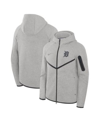 Nike - Men's Heather Charcoal Detroit Tigers Tech Fleece Windrunner Full-Zip Hoodie Jacket