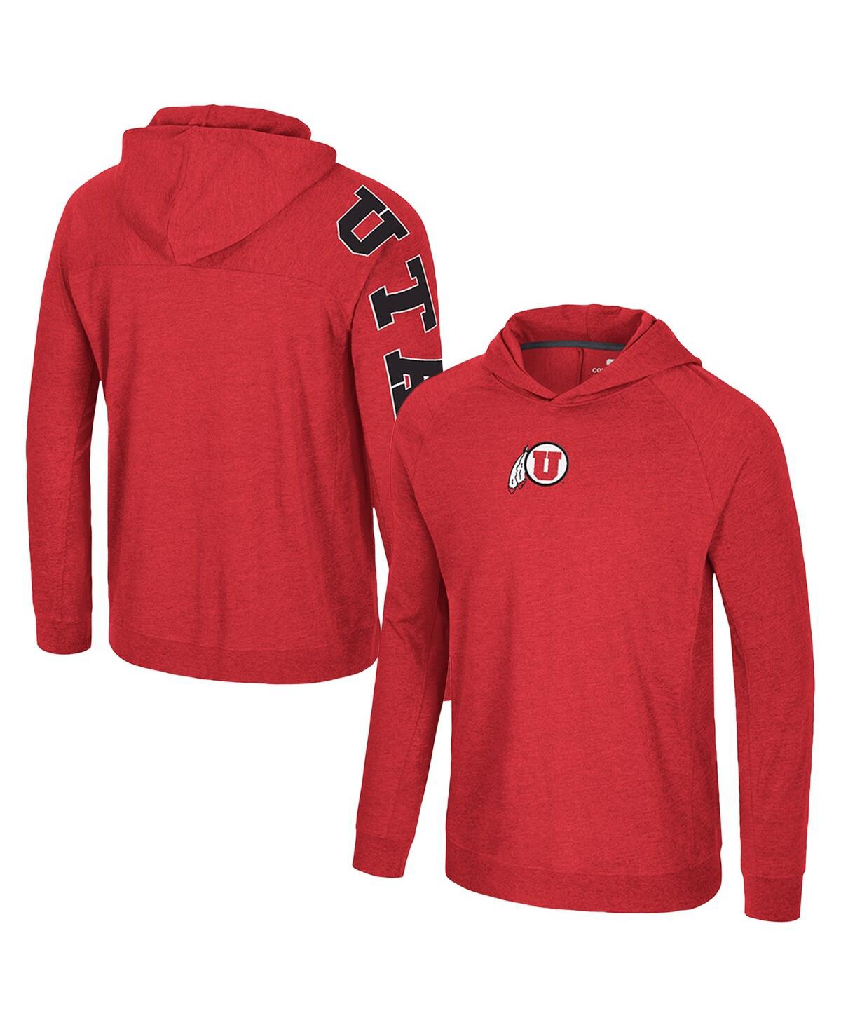 Colosseum Men's Red Utah Utes Back in Business Long Sleeve Raglan Hooded T-Shirt
