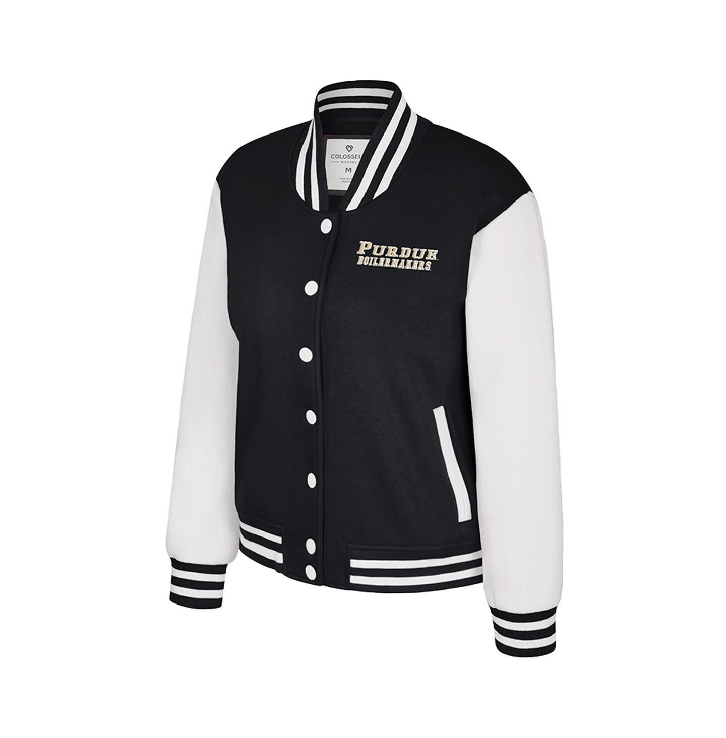Женская куртка Colosseum Black Purdue Boilermakers French Baguette Full Snap Fleece — фото 2