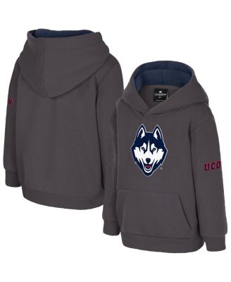 Colosseum - Toddler Charcoal UConn Huskies Big Logo Volume Fleece Pullover Hoodie