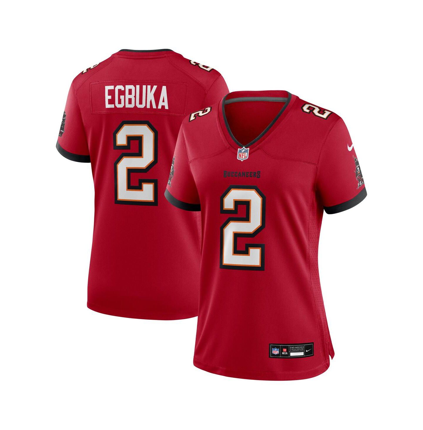 Женский топ Nike Emeka Egbuka Red Tampa Bay Buccaneers Team Game Jersey — фото 1