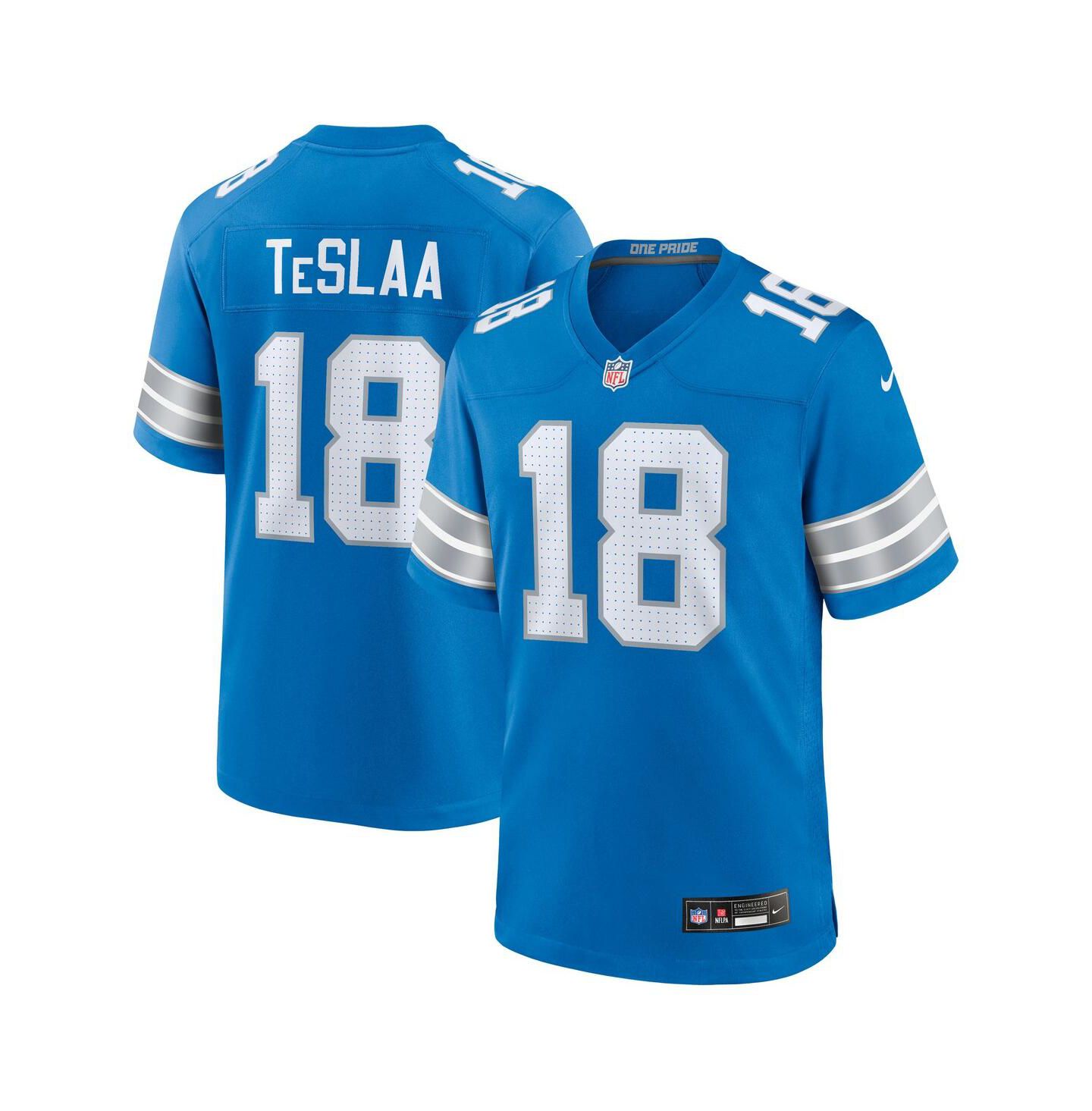 Мужской топ Nike Isaac TeSlaa Blue Detroit Lions Game Player Jersey — фото 1