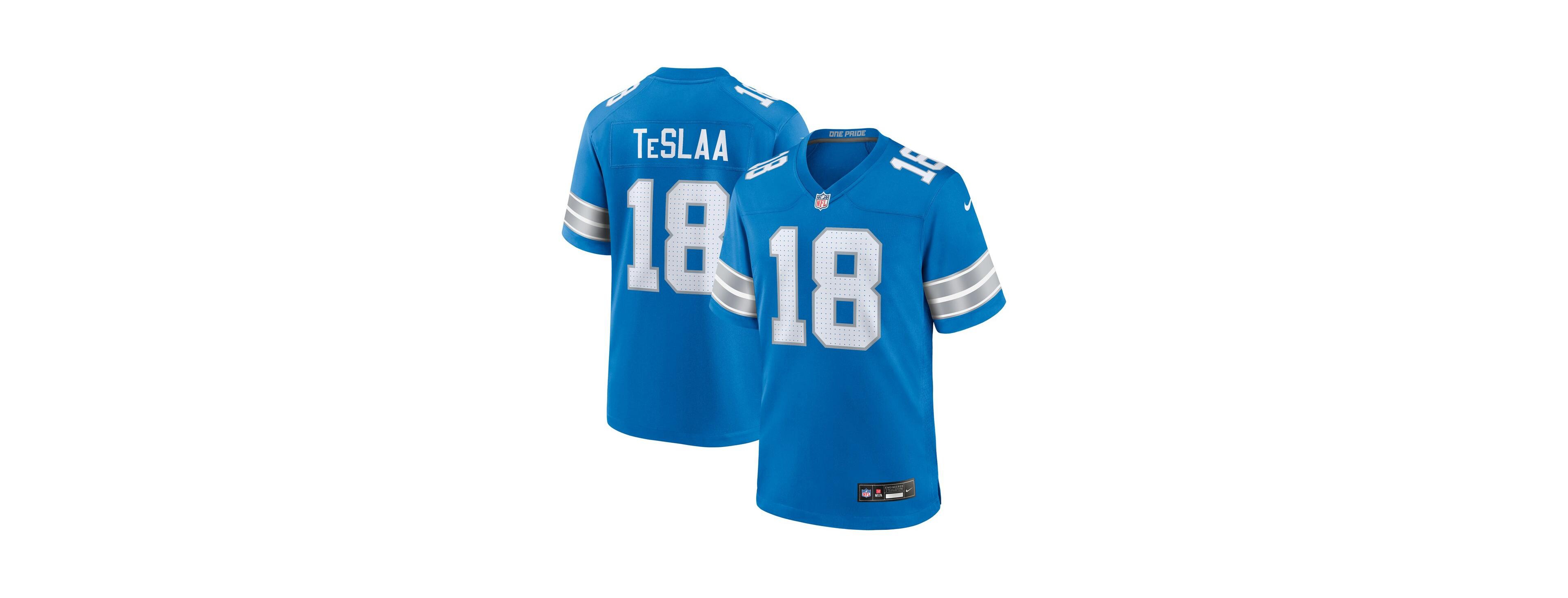 Nike Men's Isaac TeSlaa Blue Detroit Lions Game Player Jersey