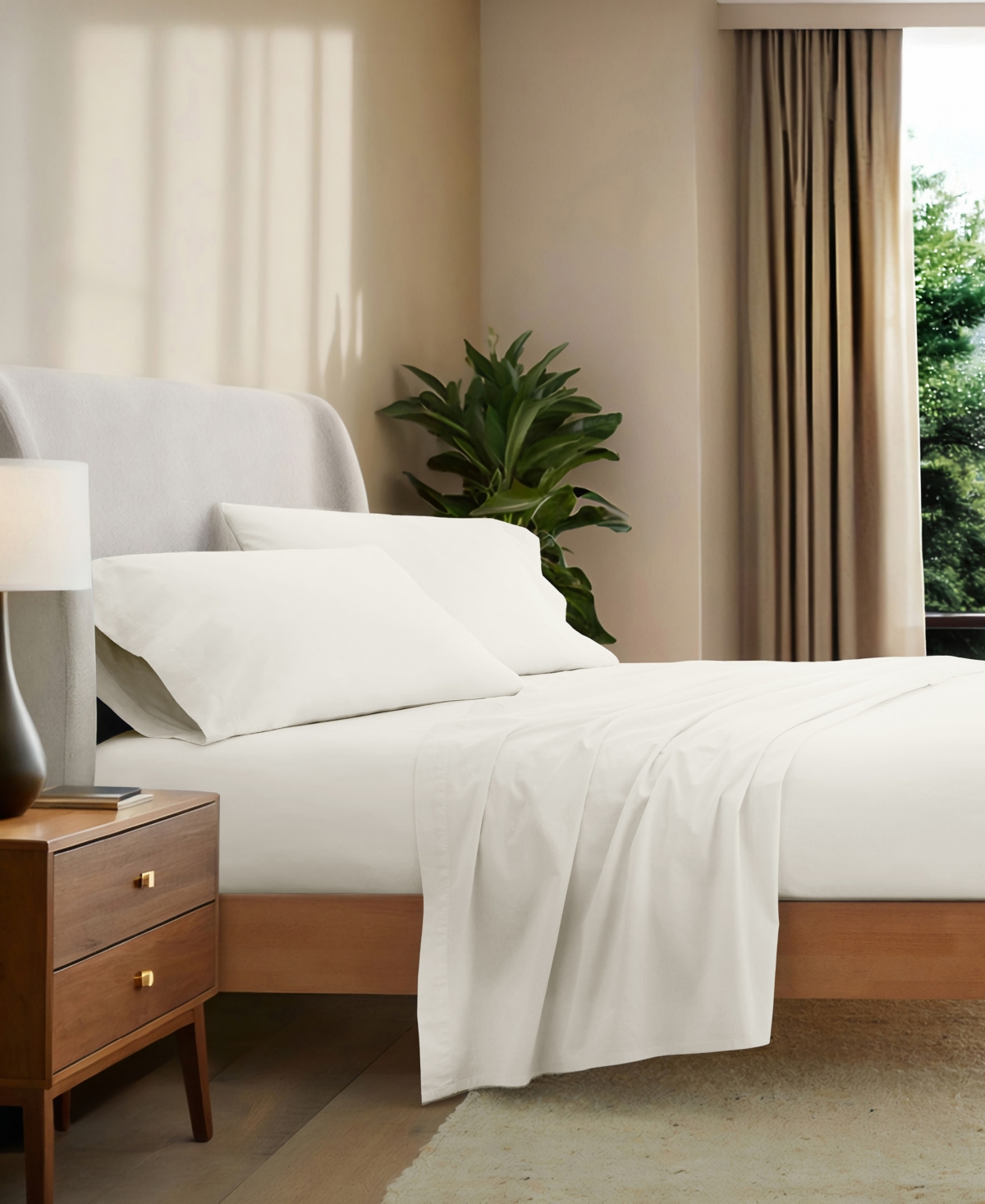 Ienjoy Home Ultra Soft 160-thread Count Cotton 4-p.c. Sheets Set, Queen In White