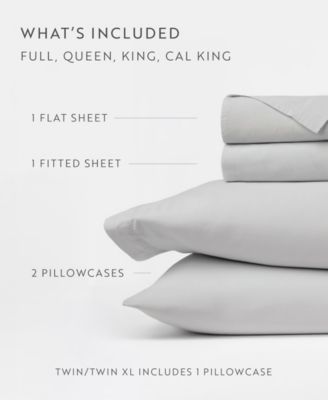 Ultra Soft Percale Cotton 4-Pc. Sheet Set, King