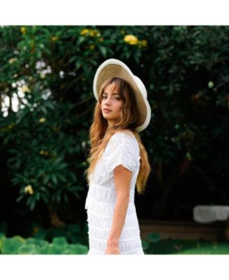 BrunnaCo Loretta Linen Jute Hat in Off White