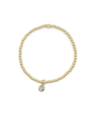 3mm Gold Filled Ball with Cubic Zirconia Charm