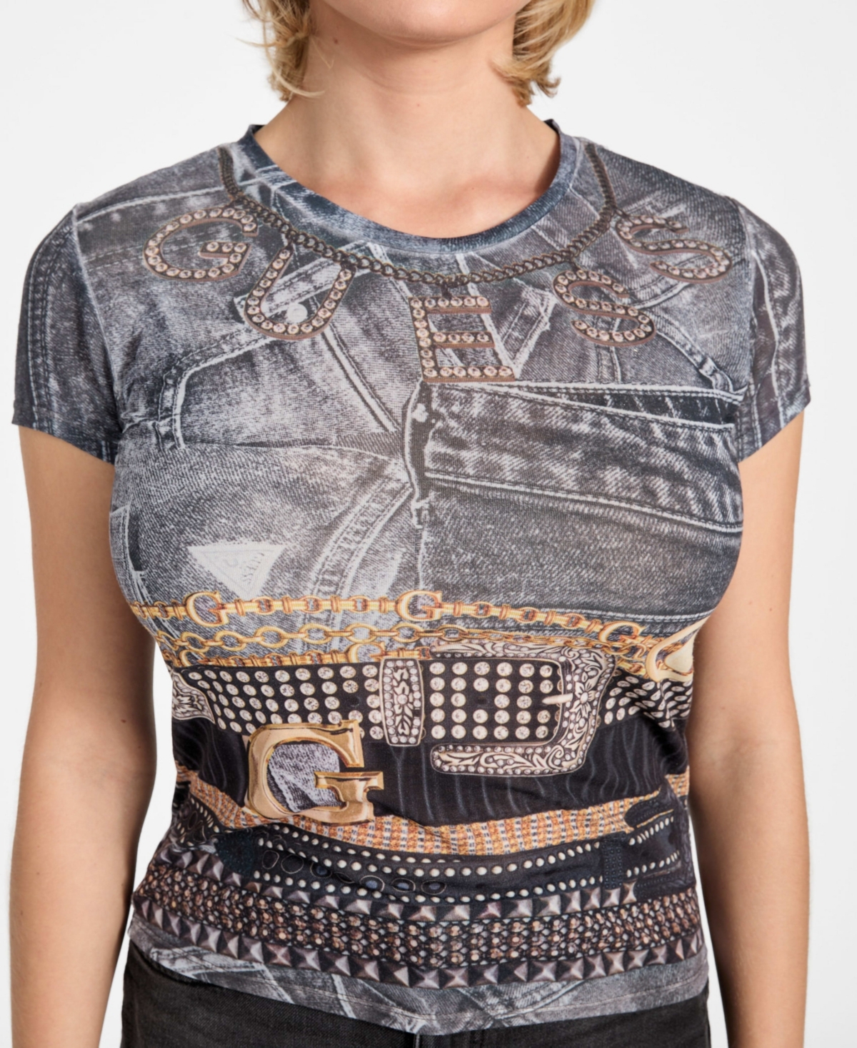 Guess Women's Belt Wrapped R5 Short-Sleeve Top