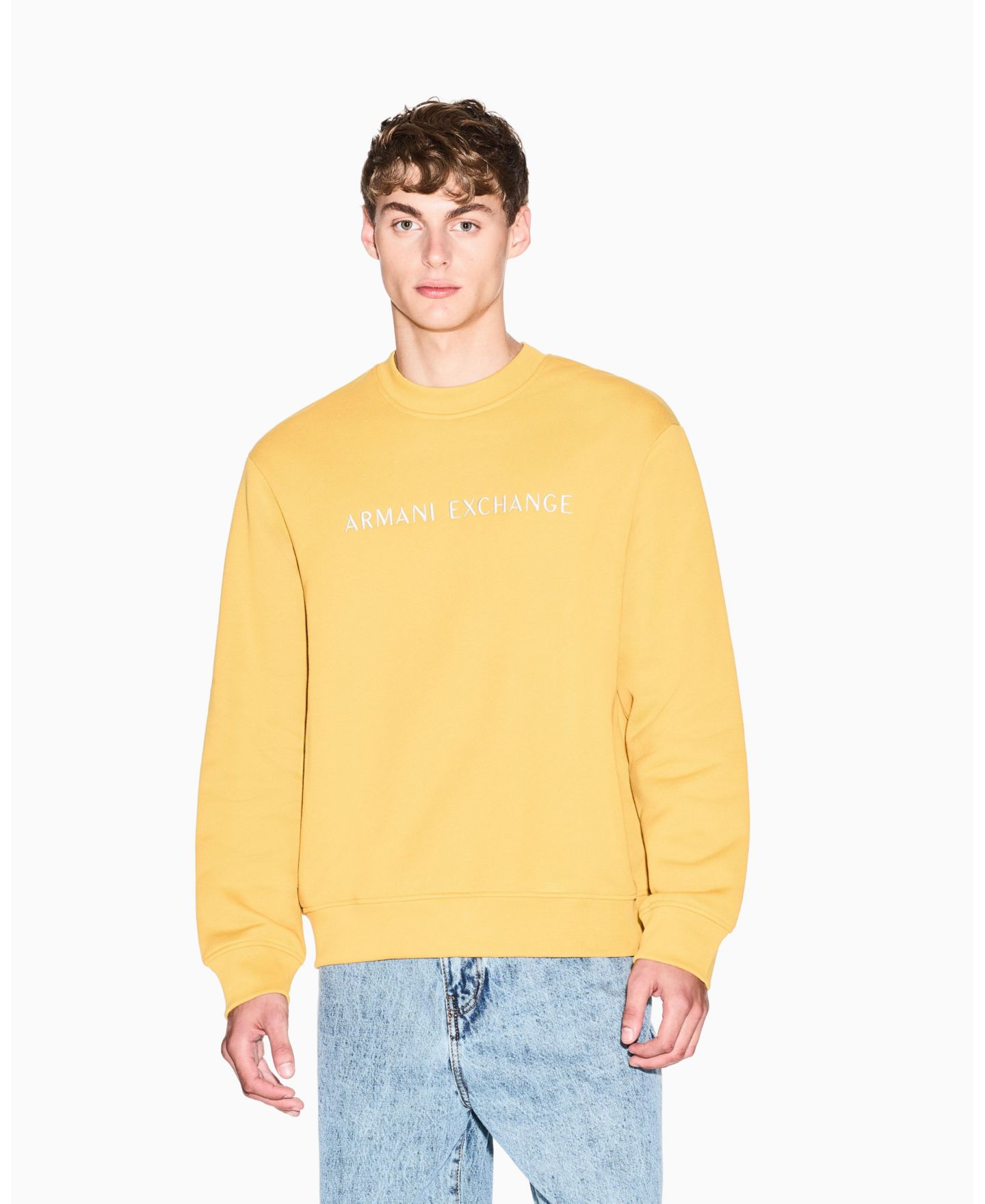 Мужское флисовое худи A|X Armani Exchange с графикой на груди, цвет: Оливковый — фото 1