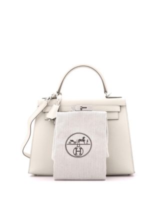 Kelly 28 Handbag Light Epsom with Palladium Hardware