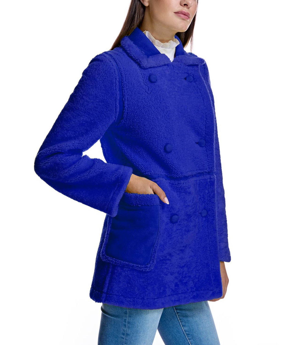Julia & Stella by Maximilian Women's Shearling Lamb Pea Jacket