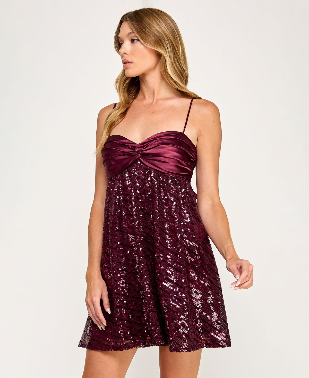 Seni & Cade Juniors' Sequined Babydoll Dress