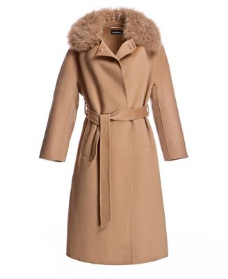 Women's Fur-Trimmed Cashmere Coat