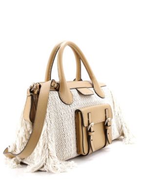 Medium Edith NM Satchel Knit Cotton with Leather
