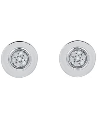 Diamond Round Earrings (1/10 ct. t.w.) in Sterling Silver