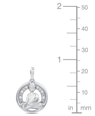 Diamond Buddha Pendant Necklace (1/10 ct. t.w.) in Sterling Silver