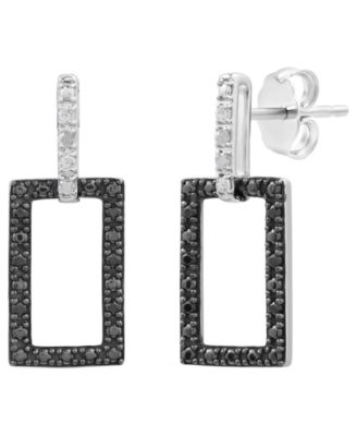 Macy's - Diamond Post Back Earrings (1/6 ct. t.w.) in Sterling Silver