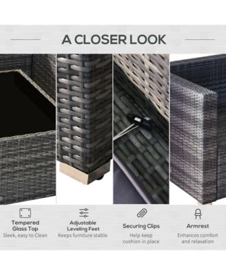 7-Piece Outdoor Patio Furniture Set w/ Rat Wicker,