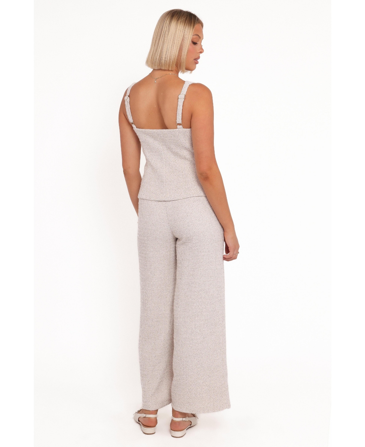 Petal and Pup Women's Greta Tailored Pant Set - White Brown Marl