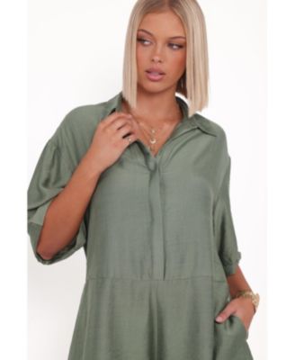 Women's Kiya Drop Waist Romper - Palm Green