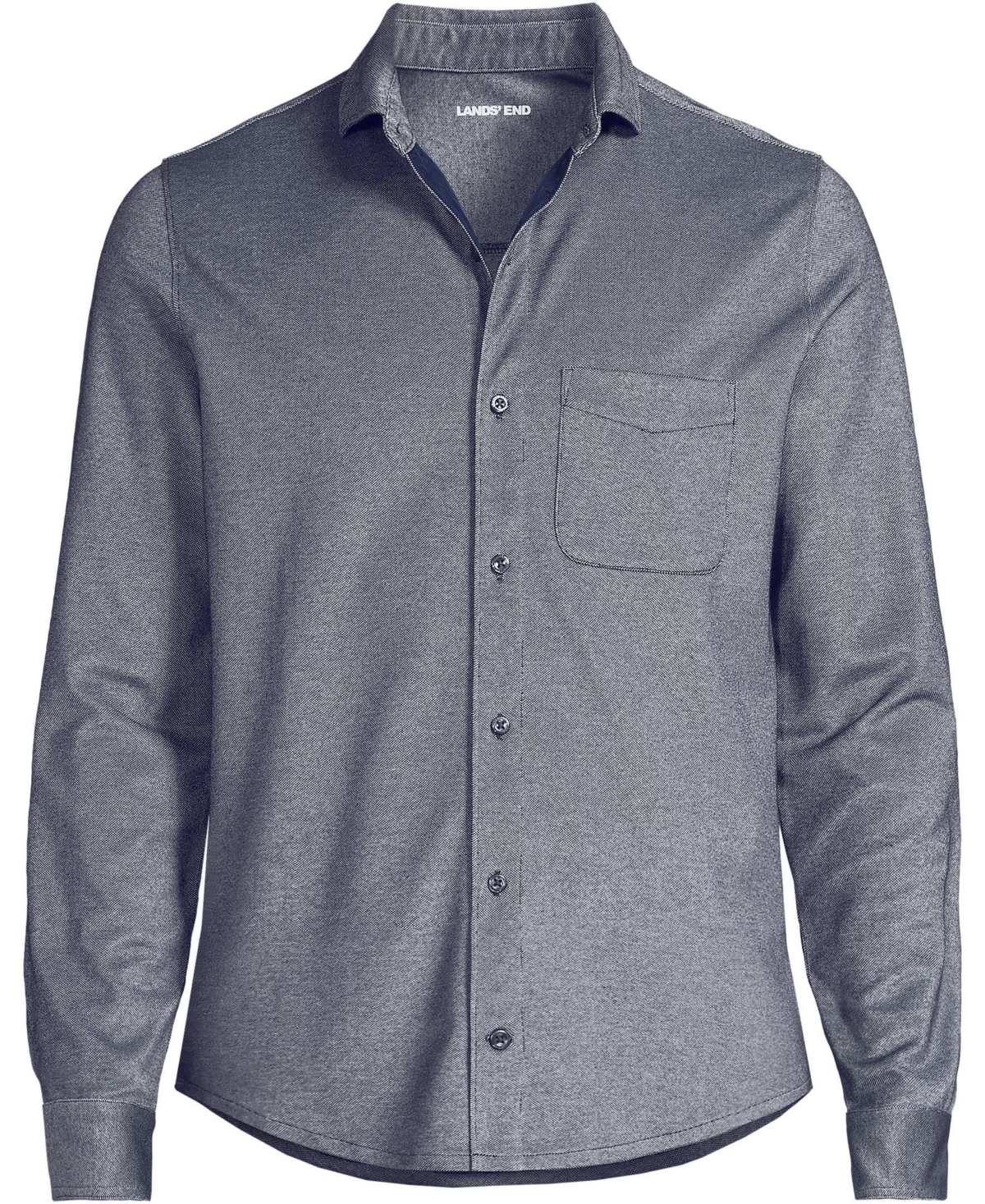 Lands' End Men's Long Sleeve Knit Travel Kit Oxford Shirt