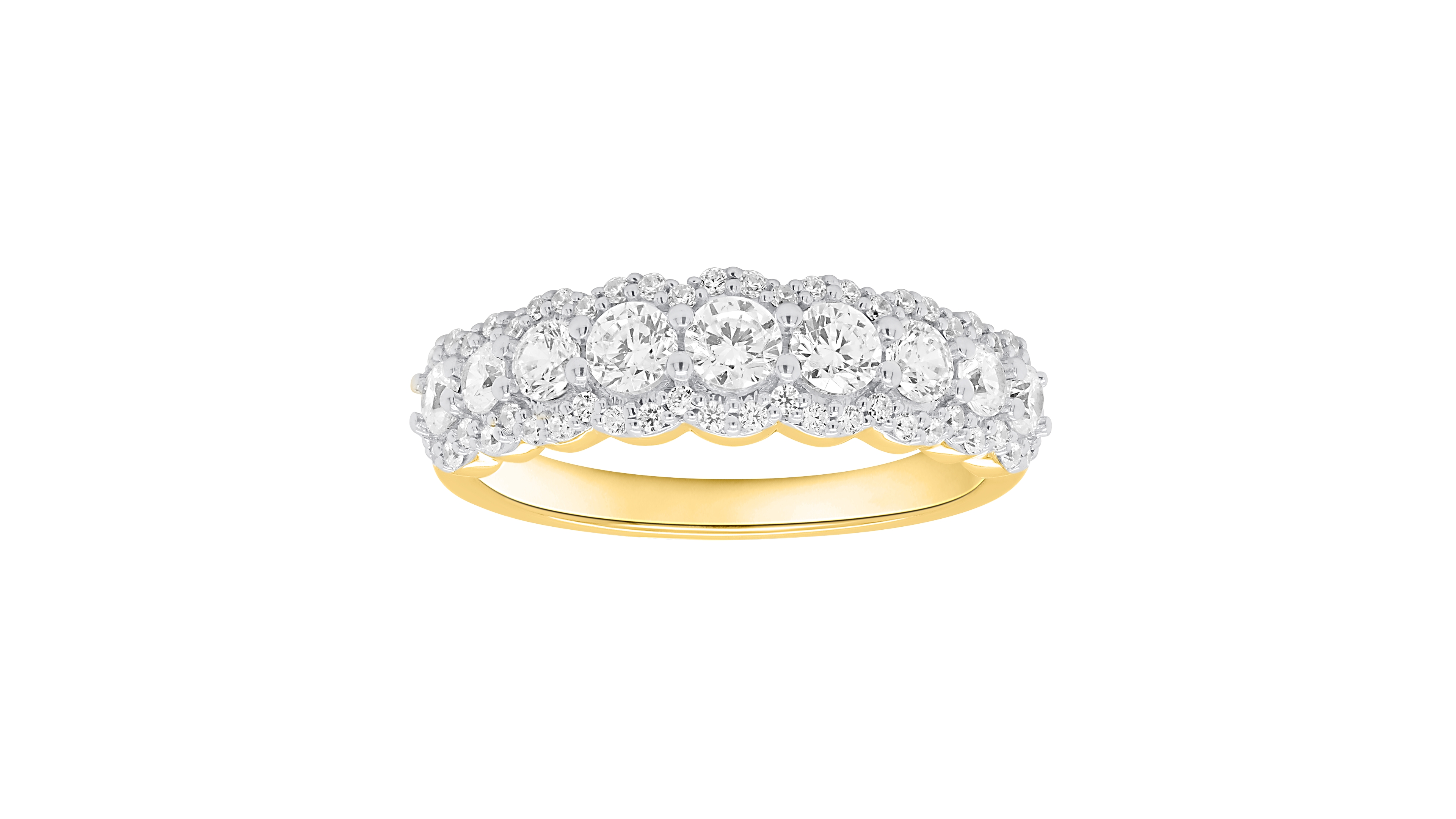 Forever Grown Diamonds Diamond Ring (1 ct. t.w.) in 14K Gold Plated Sterling Silver White Rhodium