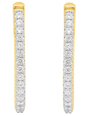 Lab-Grown Diamond Hoop Earrings (1 ct. t.w.) in Sterling Silver or 14k Gold Plated Sterling Silver 