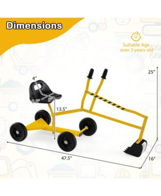 Sand Digger for Kids Sandbox Toy Digger with 2-Handed Controls and Flexible Shovel