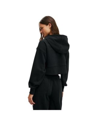 Women's Active Plush Boxy Cropped Zip Through