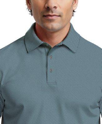 Men's Micro Geometric Print Short-Sleeve Golf Polo Shirt