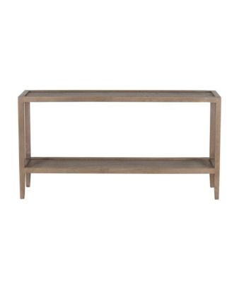 Lowell Solid White Oak Wood Console Table, Brown