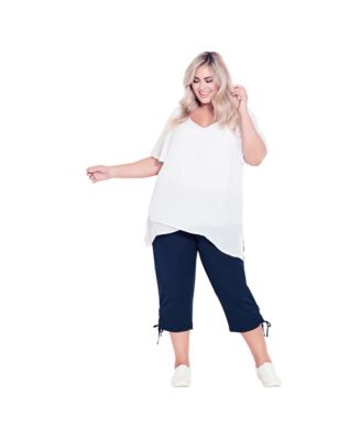 Women's Plus Size Cotton Cinch Capri