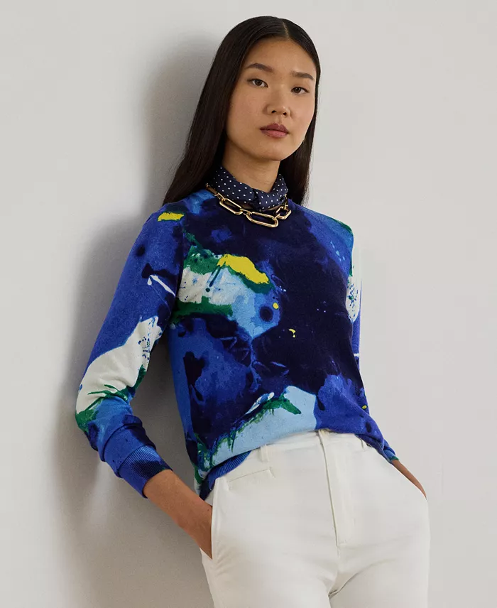 Women's Abstract-Motif Crewneck Sweater