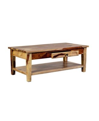 Taos Solid Sheesham Wood Coffee Table, Natural